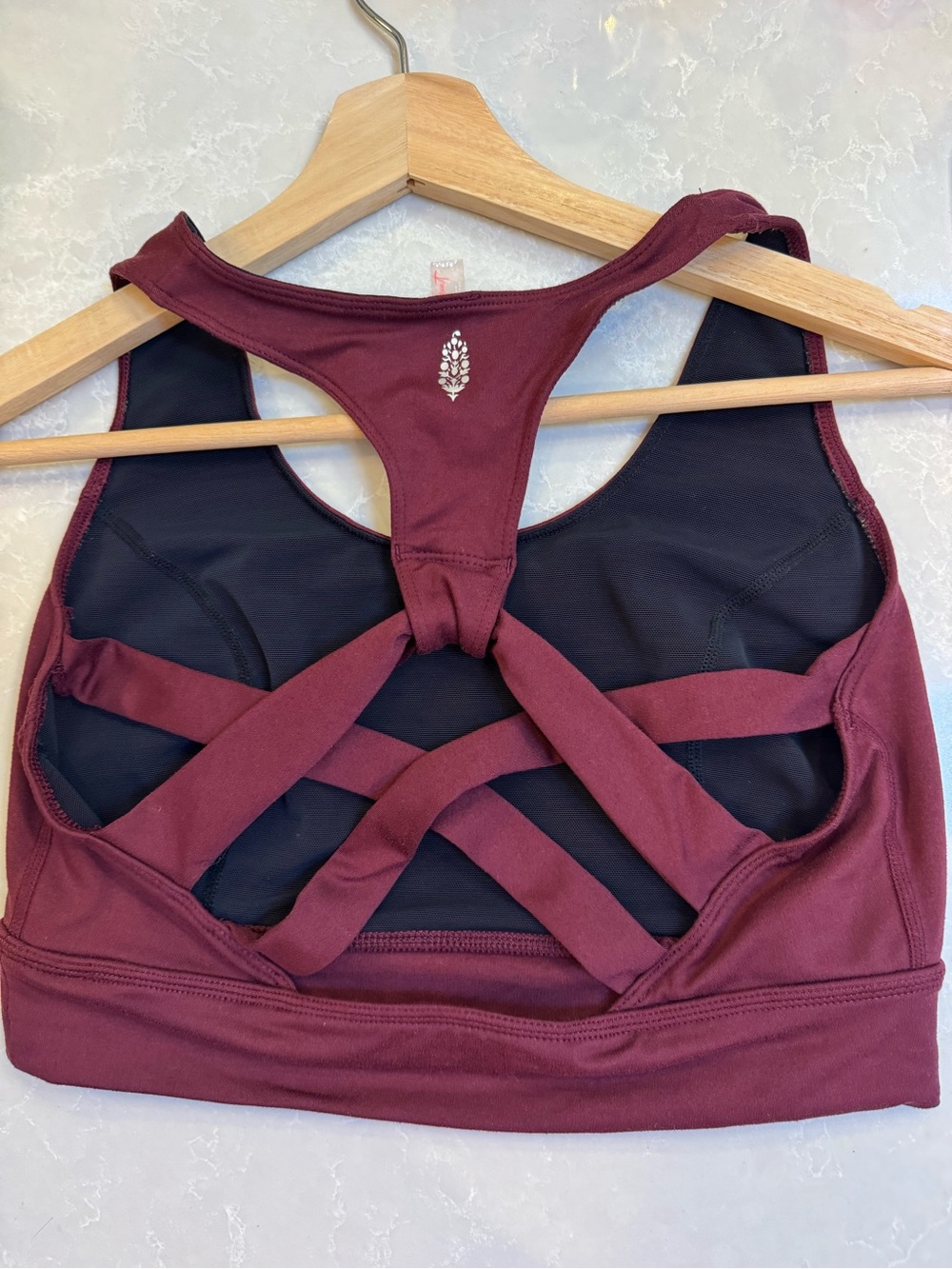 FP Movement Lightning Synergy Sports Bra M Burgundy Strappy Back - Picture 6 of 9